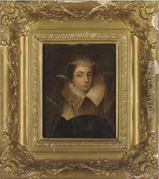 Portrait Of Mary, Queen Of Scots (1542-1587) Oil Painting - Daniel Mytens