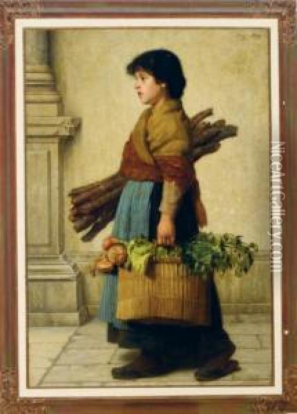 The Venetian Girl Oil Painting - Luigi Mion