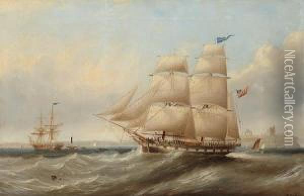 The Merchant Brig Oil Painting - John Scott