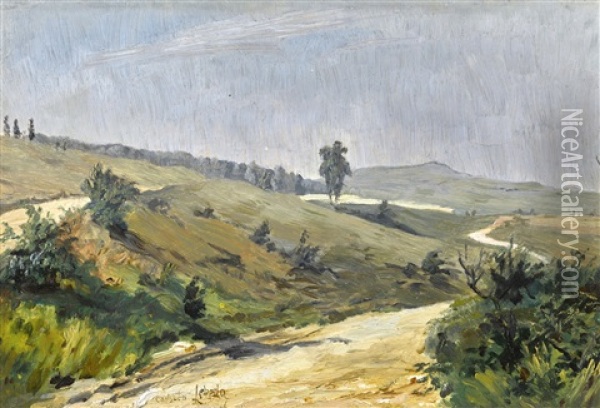 Landscape Near Carlsbad Oil Painting - Otakar Lebeda