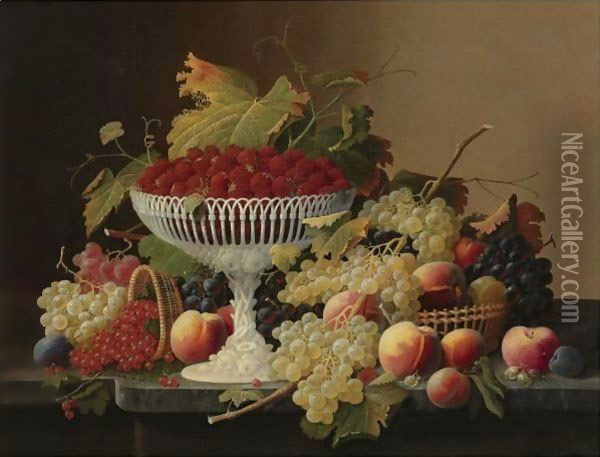 Still Life With Fruit 6 Oil Painting - Severin Roesen