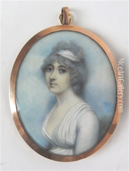 Portrait Miniature Of A Lady Oil Painting - Andrew Plimer