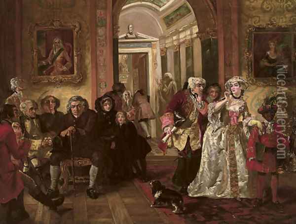 Dr Johnson in Lord Chesterfield's waiting room Oil Painting - Edward Matthew Ward