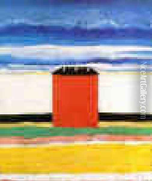 A Red House Oil Painting - Kazimir Severinovich Malevich