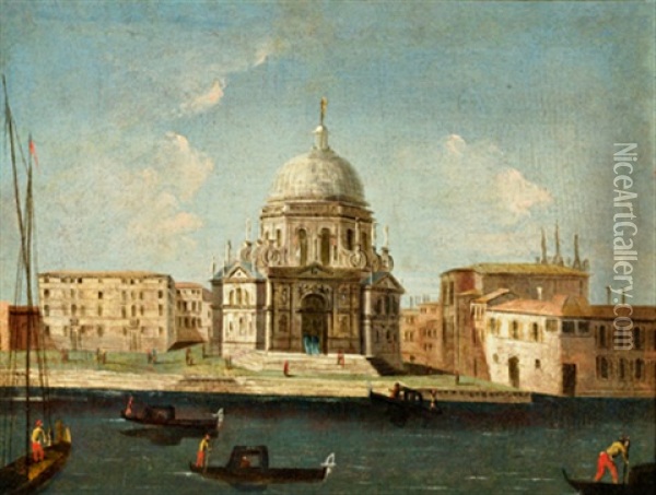 Ansicht Von Santa Maria Della Salute In Venedig Oil Painting - Vincenzo Chilone