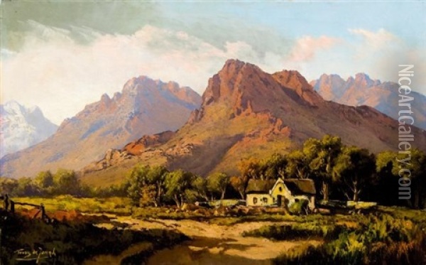 Little Cottage In The Mountains Oil Painting - Tinus de Jongh