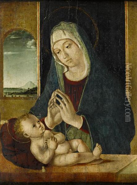 The Madonna And Child Oil Painting - Antonello Da Saliba