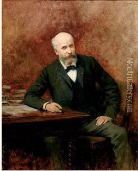 Portrait D'epoux, Circa 1875 Oil Painting - Theobald Chartran