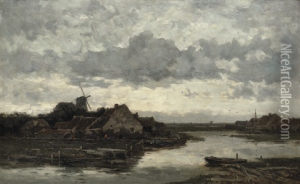 Avondstond Bij Megen Oil Painting - Willem Cornelis Rip