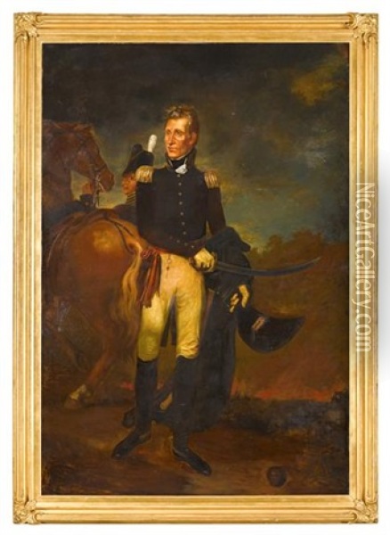 Portrait Of Andrew Jackson (1767-1845) Oil Painting - Emanuel Leutze