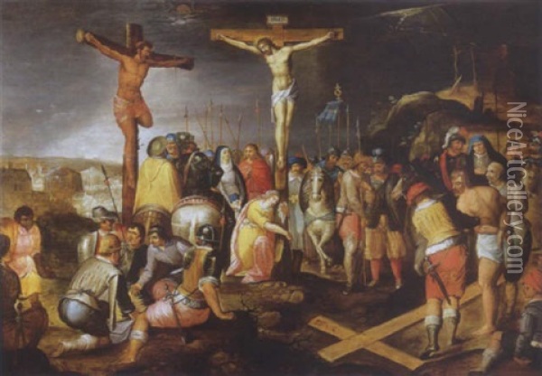 La Crucifixion Oil Painting - Ambrosius Francken the Elder