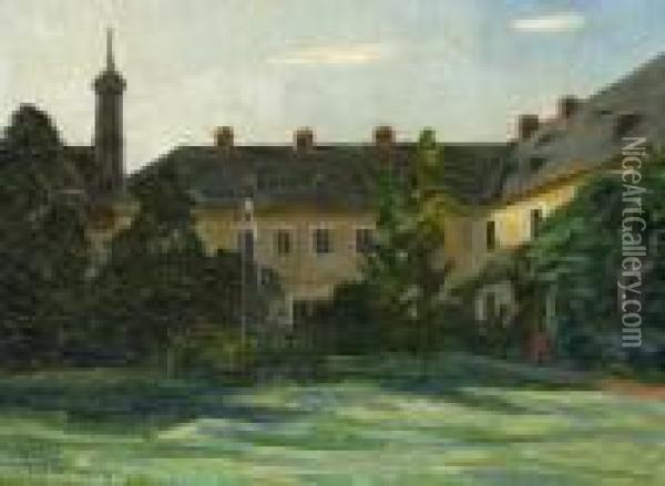 Hof Im Stift Neuburg A.
 Neckar. Oil Painting - Wilhelm Trubner