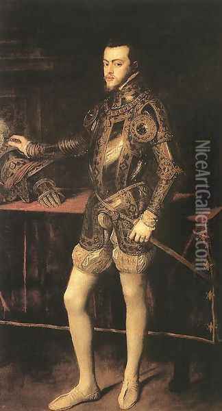 King Philip II 1551 Oil Painting - Tiziano Vecellio (Titian)