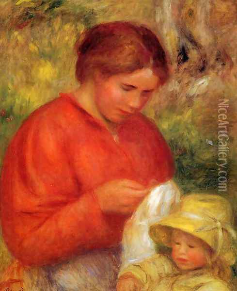 Woman And Child Oil Painting - Pierre Auguste Renoir