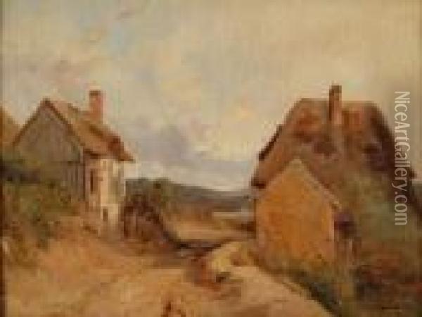  Chemin Et Hameau  Oil Painting - Jules Louis Phillipe Coignet