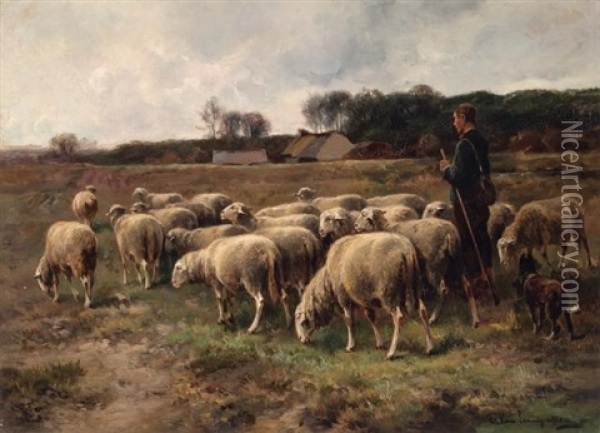 Changing Pastures Oil Painting - Cornelis van Leemputten