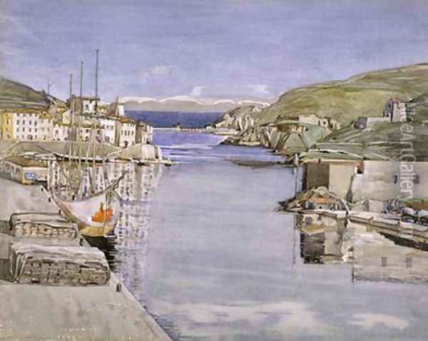 A Southern Port Oil Painting - Charles Rennie Mackintosh