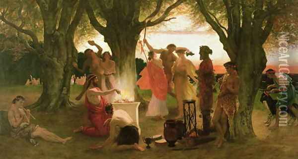 A Greek Festival Oil Painting - Thomas Ralph Spence