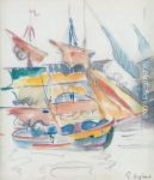 Bateaux Au Port Oil Painting - Paul Signac