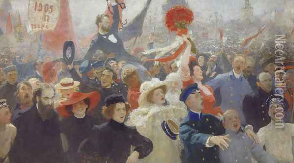 17 October 1905, 1906-1911 Oil Painting - Ilya Efimovich Efimovich Repin