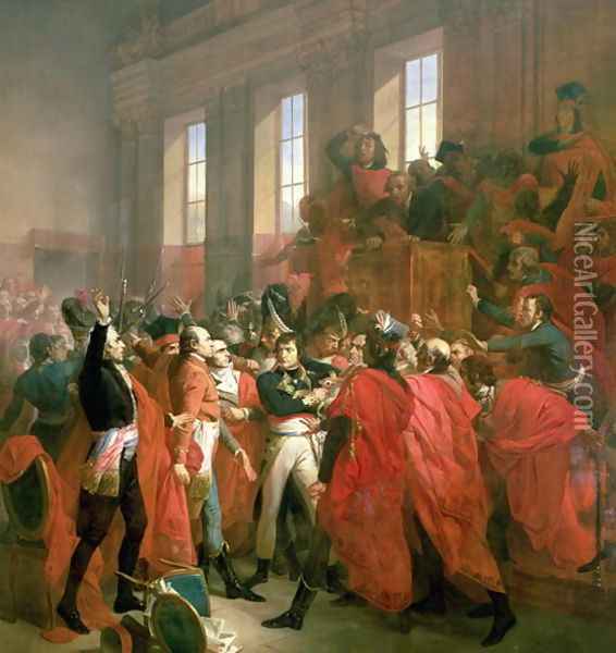 Bonaparte and the Council of Five Hundred at St. Cloud, 10th November 1799, 1840 Oil Painting - Francois Bouchot