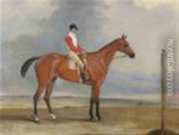 Mr I Sadler's Delight, Sister To Dangerous (winner Of The Derby 1833), Chapple Up Oil Painting - John E. Ferneley
