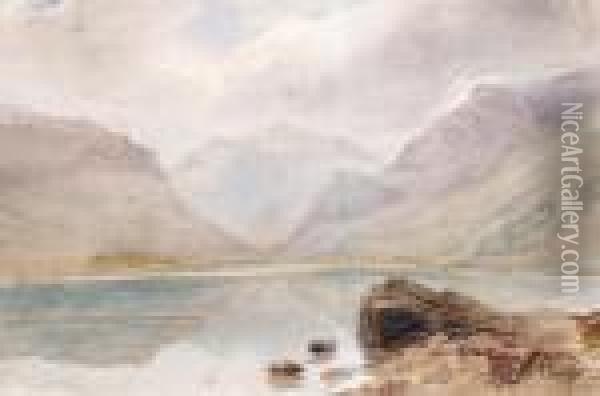 Snowdon From The North East Oil Painting - David I Cox