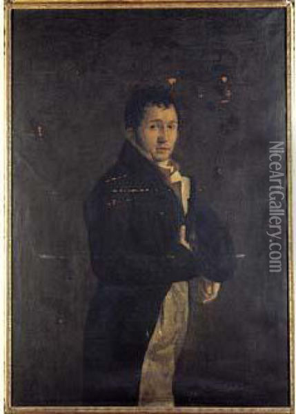 Portrait D'homme De Qualite Oil Painting - Augustin Esteve