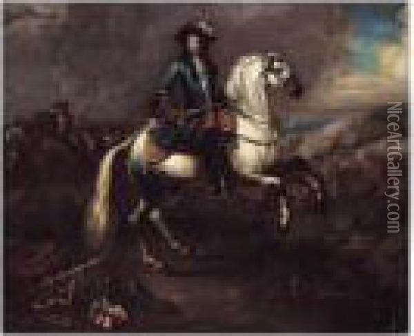 William Iii At The Battle Of The Boyne Oil Painting - Jan Wyck