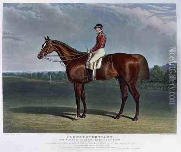 Plenipotentiary the Winner of the Derby Stakes at Epsom 1834 Oil Painting - John Frederick Herring Snr