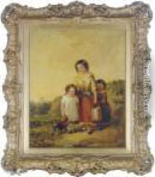 The Farmer's Children Oil Painting - George D. Callow