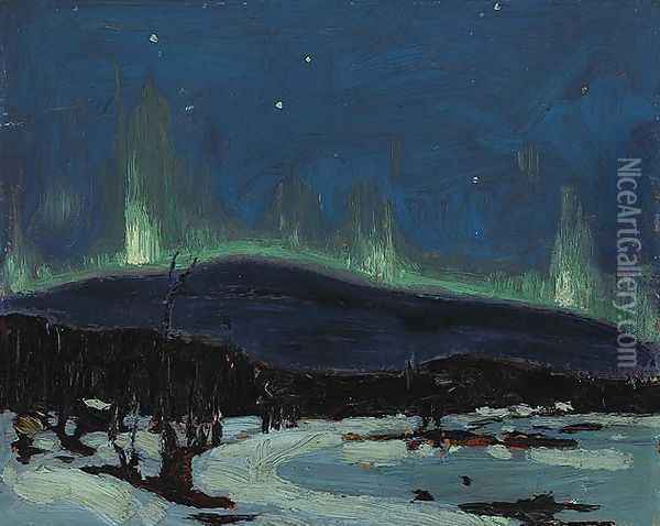 Northern Lights Oil Painting - Tom Thomson