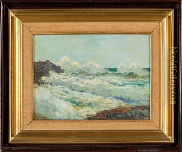 Mare In Tempesta Oil Painting - Giuseppe Sacheri
