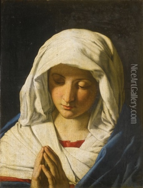 Madonna At Prayer Oil Painting - Giovanni Battista Salvi (Il Sassoferrato)