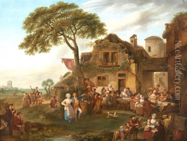 Une Foire De Campagne Oil Painting - Louis Joseph Watteau