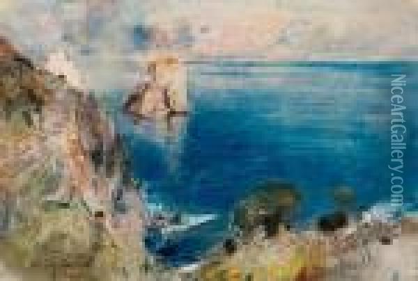 Capri, I Faraglioni Oil Painting - Giuseppe Casciaro