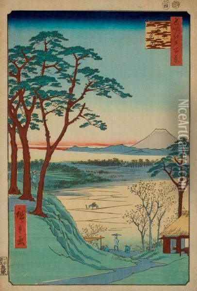 Courbes De Folies A Yoshiwara Oil Painting - Utagawa or Ando Hiroshige