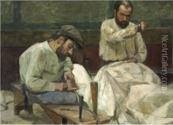 The Sailmakers Oil Painting - Pierre Vaillant