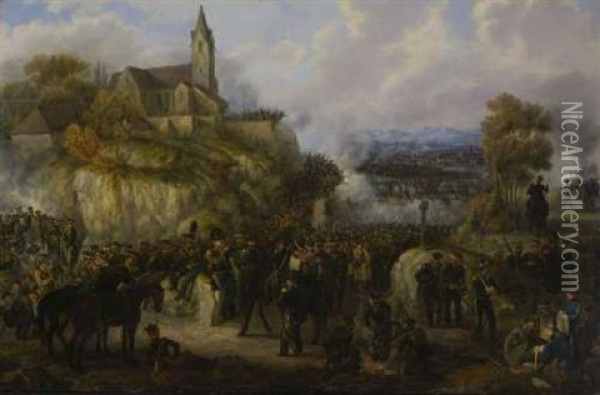 Die Schlacht Bei Souffelweyersheim Im Elsas Am 28. Juni 1815 Oil Painting - Johann Baptist Pflug