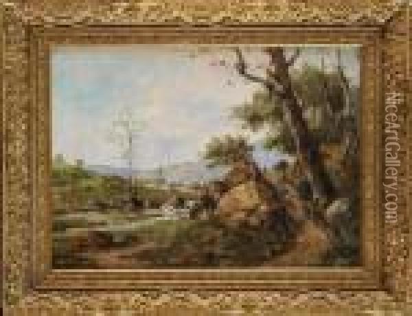 Paysage Anime Oil Painting - Gustave Mascart