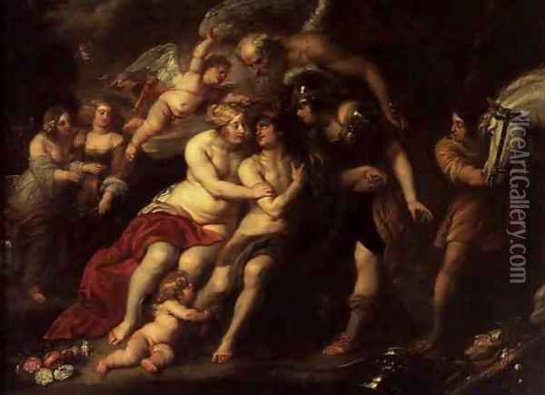 Hercules between Vice and Virtue Oil Painting - Jan van den Hoecke