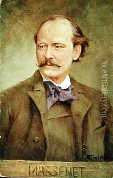 Portrait of Jules Massenet French composer Oil Painting - Albert Eichhorn