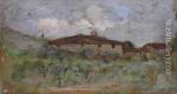 Paesaggio Concase Oil Painting - Giovanni Bartolena