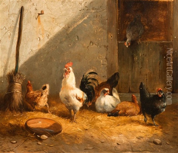 Pottering About In The Stable Oil Painting - Jan Geerard Smits