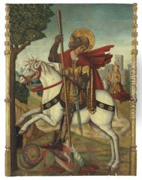 Saint George And The Dragon Oil Painting - Antonio Vazquez