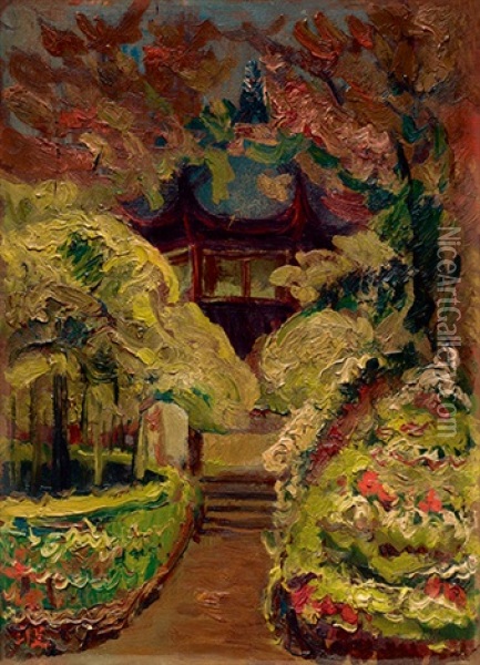 Zhongshan Park At West Lake Oil Painting -  Chen Cheng-Po