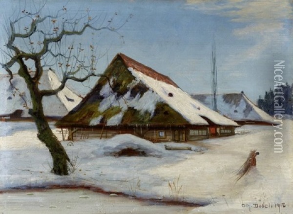 Bauernhaus Auf Dem Schmutzberg Oftringen Oil Painting - Johann Othmar Doebeli