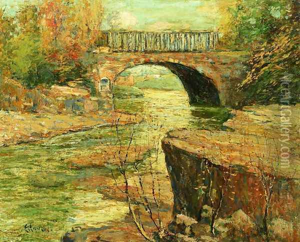 Aqueduct at Little Falls, New Jersey Oil Painting - Ernest Lawson