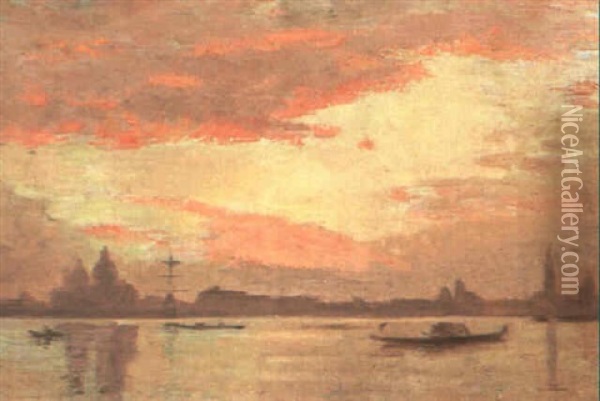 Vue De Venise Oil Painting - Eugene Grasset