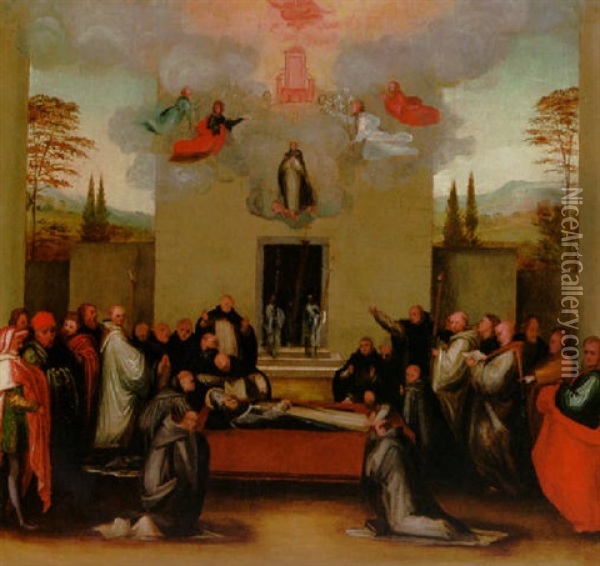 The Lying In State And Ascension Of Saint Anthoninus Oil Painting -  Fra Bartolommeo